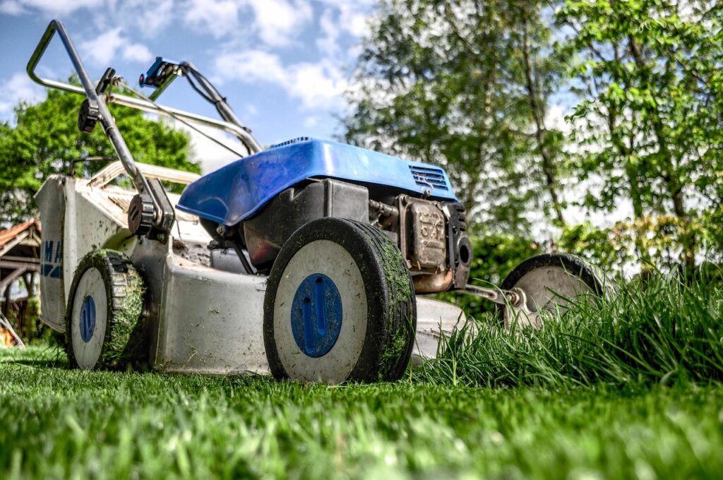 lawn mower, grass, garden, front yard, gardening, lawn-mower chassis, lawn, nature, cutting, gardener, equipment, machine, backyard, mower, maintenance, yard